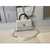 Chanel Coco flap bag white handle 24 cm