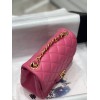 Chanel 17CM Mini Flap Pink Bag Lambskin Leather Gold Hardware