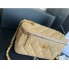 Chanel Vantiy Case Beige Leather Bag