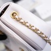 Chanel Shiny Quilted Lambskin Flap Bag White