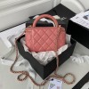 Chanel CC vanity pink leather handle bag