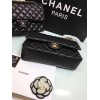 CHANEL black medium size 25 lambskin Leather Flap Bag with Gold/Silver Hardware