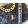 Chanel tweed black flap bag 30cm