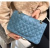 Chanel CF classic blue caviar leather 25cm bag