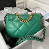 Chanel 19 flap green gold hardware bag 30cm