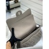 Chanel 1112 Gray medium size 30 caviar black gold