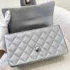 Chanel CF mini silver caviar handle bag