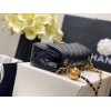 Chanel Lambskin & Gold-Tone Small Metal Flap Bag Black 20cm