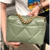 Chanel 19 large green flap bag