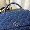Chanel Coco Grained Calfskin Denim Flap Bag 29cm