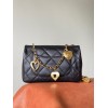 Chanel heart chain black lambskin bag