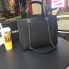 Chanel Quilted Calfskin Shopping Tote Bag Black