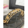 Chanel vanity black leather handle bag