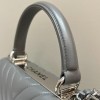 Chanel Chevron Trendy CC Flap Top Handle Silver Bag