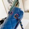 Chanel flap bag 2 tone blue bag 25cm