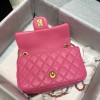 Chanel Lambskin & Gold-Tone Small Metal Flap Bag Pink 20cm