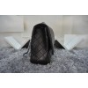CHANEL 1112 Black Size 33cm Lambskin Leather Flap Bag With Gold / Silver Hardware
