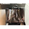 Chanel Deauville Black Leather Tote Shopping Bag