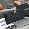 Chanel boy caviar black gold zipper wallet