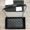 Chanel 19 Denim Wallet on Chain in Black AP0957