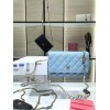 Chanel Grained Calfskin Wallet Charm WOC Blue