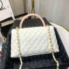 Chanel Coco Grained Calfskin White Flap Bag 29cm