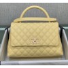 Chanel Coco Handle Yellow Caviar Large Bag