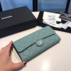 Chanel light blue caviar wallet