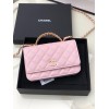 Chanel woc caviar handle pink leather bag