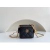Chanel Small Vanity Classic Box On Chain Black Caviar Bag