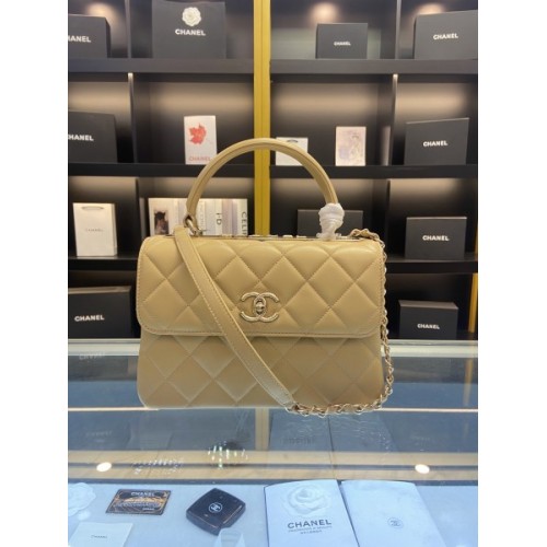 Chanel New Trendy Brown CC Flap Top Handle Bag