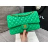 CHANEL 1112 Green 2.55 Lampskin Flap 25cm Bag