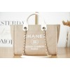 Chanel beige tote shopping bag