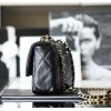 Chanel silver flap black bag 19 medium size