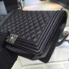 Chanel 28cm New Medium Boy Caviar Handbag silver&gold