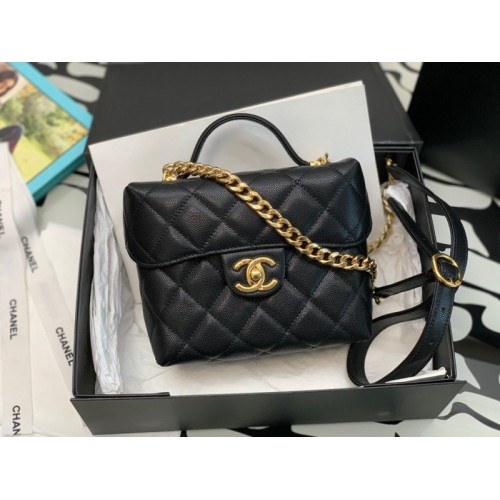 Chanel 23C Vanity Mini Top Handle Black Caviar Bag