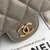 CHANEL 1112 Grey Large Size 30cm Caviar Leather Flap Bag