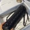 Chanel boy caviar leather all black 25cm