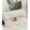 Chanel CF flapbag white 24k gold hardware large bag