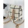 Chanel white tweed bag