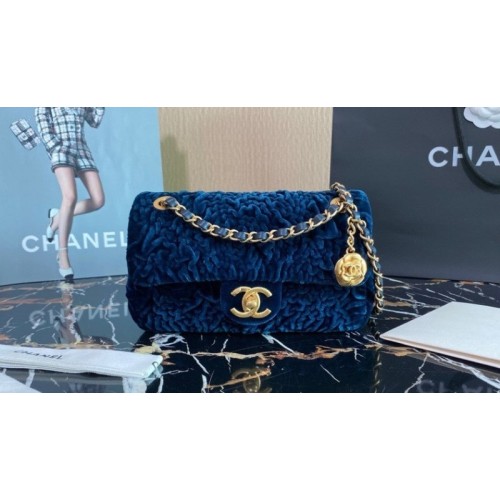 Chanel 21A Jewel Chain Blue Velvet Bag