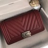 Chanel Boy Flap bag Chevron V red caviar leather 25cm