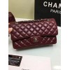 CHANEL 1112 Wine Red Medium Size 2.55 Lambskin Leather Flap Bag With Gold/Silver Hardware