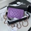 Chanel woc wallet on chain gold 19cm purple