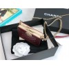 Chanel mini boy 22A gold red bag