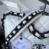 Chanel 19 Flap Bag White - Black Hardware