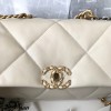 Chanel gold flap cream bag 19 medium size