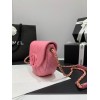 Chanel mini messenger 2023 pink CC caviar leather bag