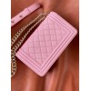Chanel leboy pink lambskin leather gold hardware bag