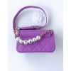 Chanel flap lampskin pearl purple bag